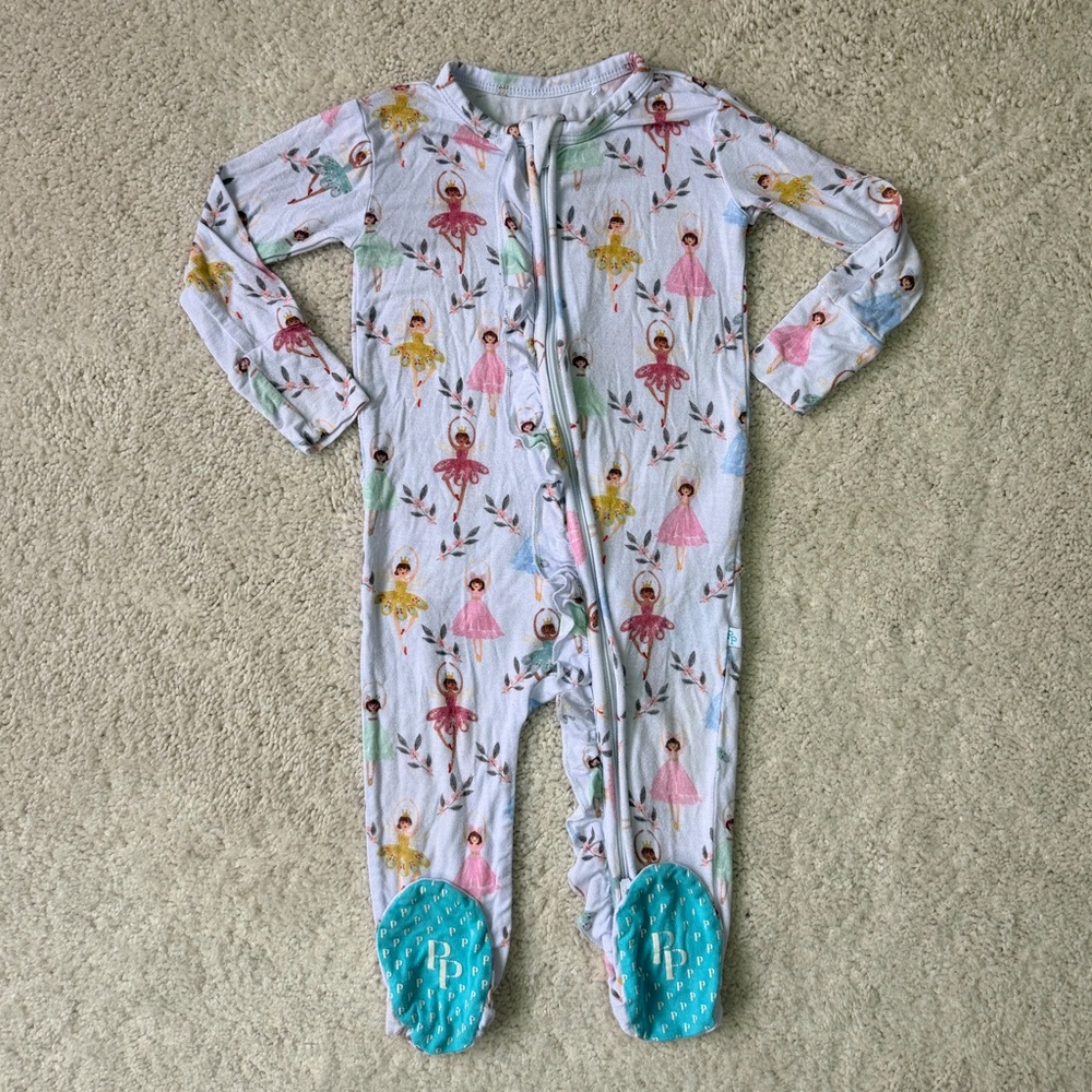 Posh Peanut “Noel” Footie Ruffled Zippered One Piece
